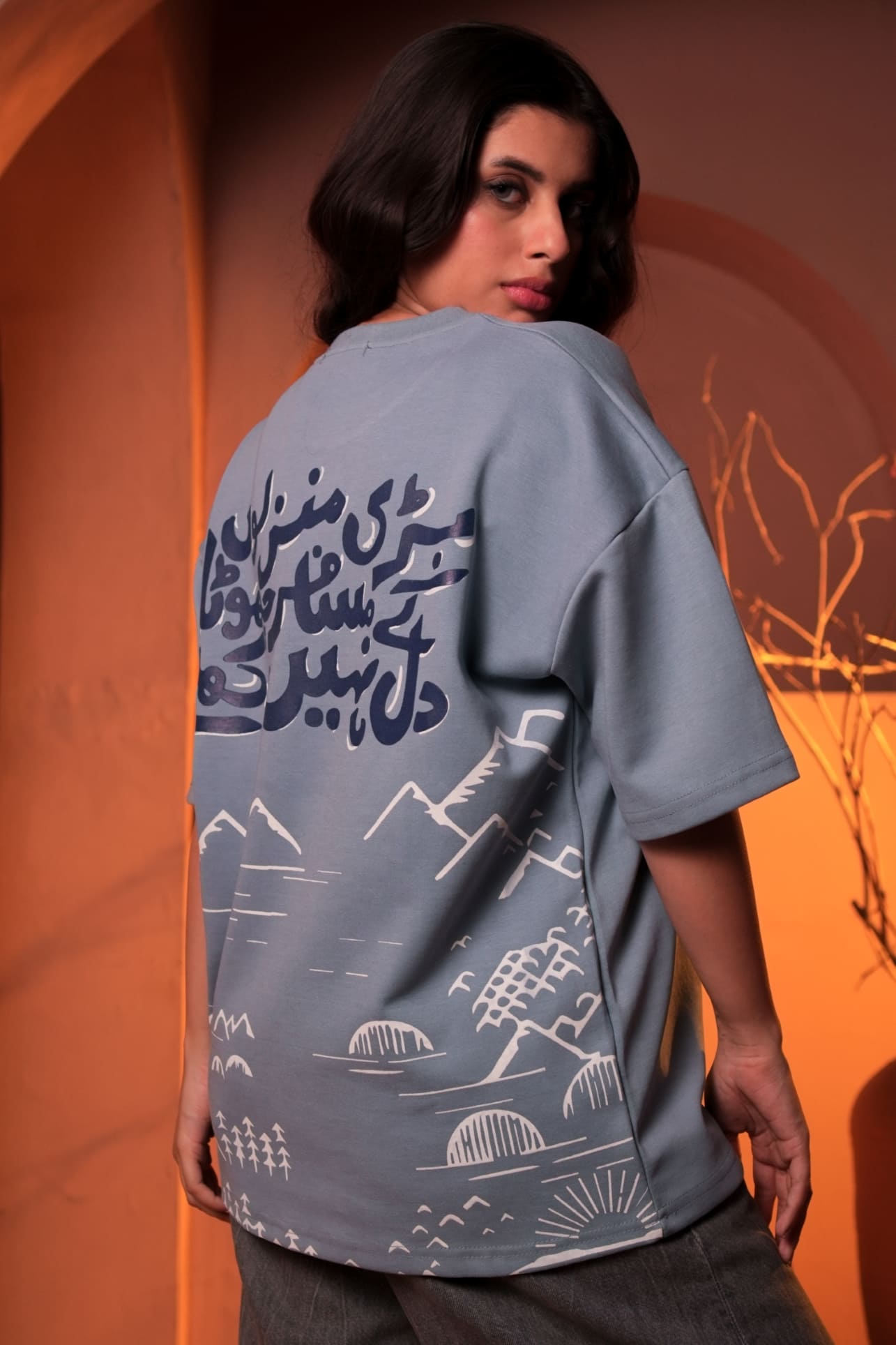 Manzil — Blue Oversized T-Shirt - Image 2